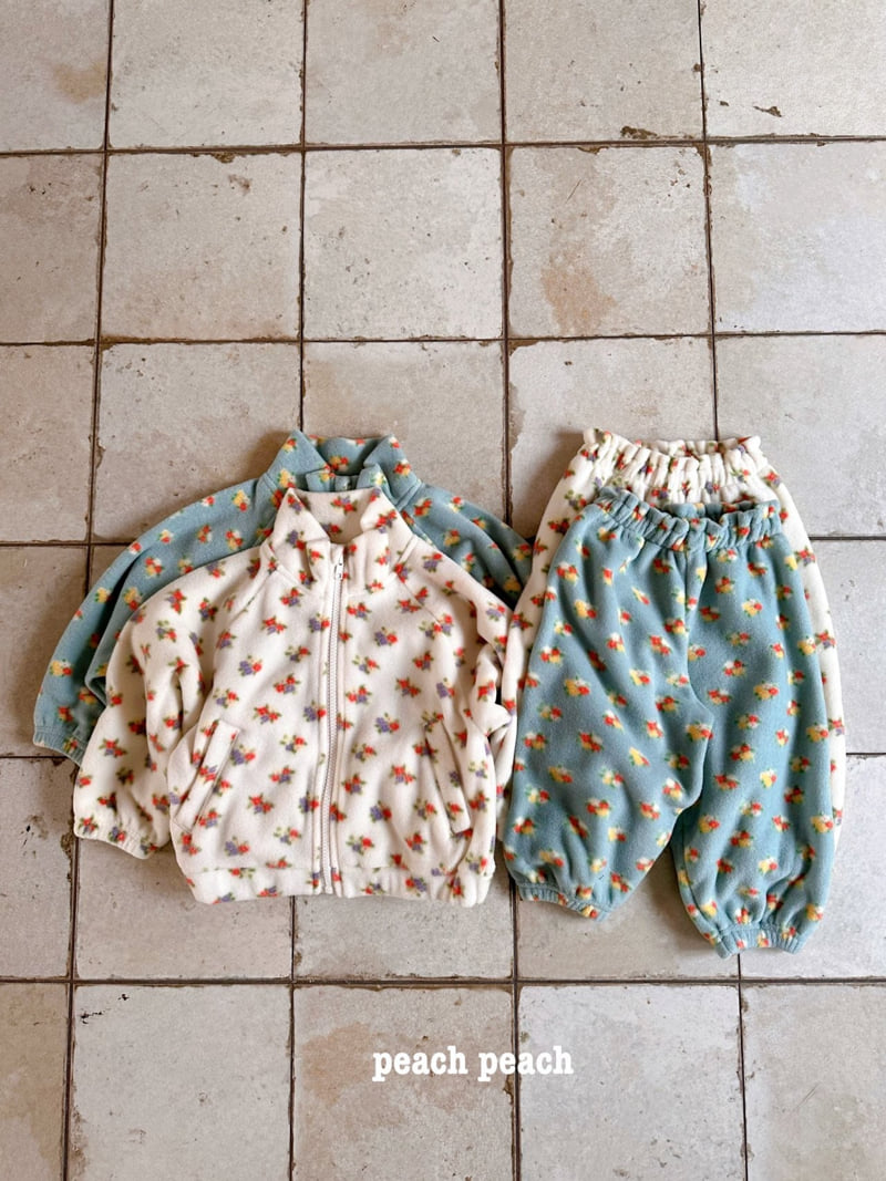 Peach Peach - Korean Children Fashion - #childrensboutique - Camping Fleece Zip-up Set