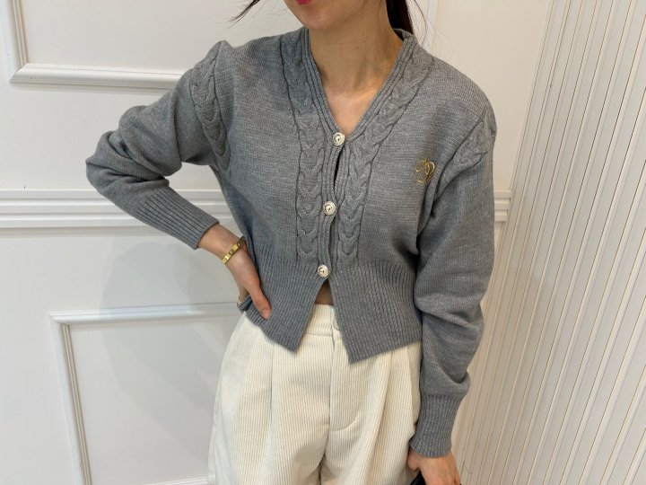Pearls room - Korean Women Fashion - #momslook - Embroidery Cardigan - 9