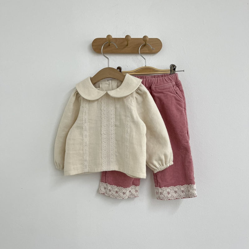 Pom - Korean Children Fashion - #discoveringself - Collar Lace Blouse - 4