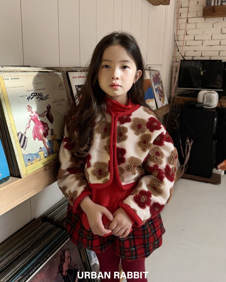 Urban Rabbit - Korean Children Fashion - #kidsshorts - Pom Flower Cardigan - 3