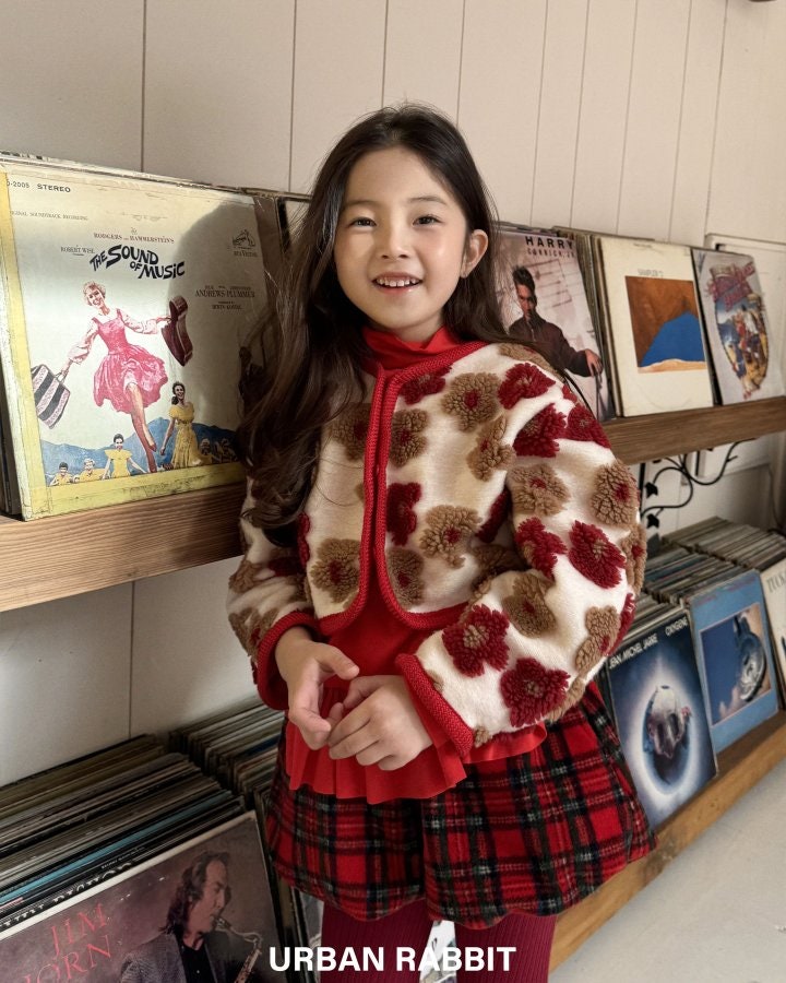 Urban Rabbit - Korean Children Fashion - #kidsshorts - Pom Flower Cardigan - 4