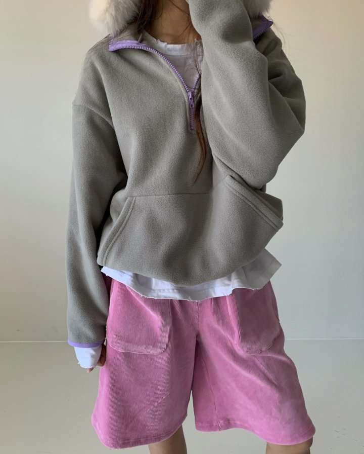 Via - Korean Women Fashion - #womensfashion - Band Half-zip Sweatshirts - 9